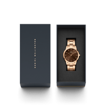 Load image into Gallery viewer, Daniel Wellington Iconic Link Amber 40 Rose Gold &amp; Brown Watch