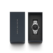 Load image into Gallery viewer, Daniel Wellington Iconic Link 36 Silver &amp; Black Watch