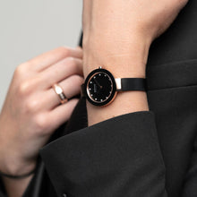 Load image into Gallery viewer, Bering Ceramic Polished Rose Gold Black Mesh Watch