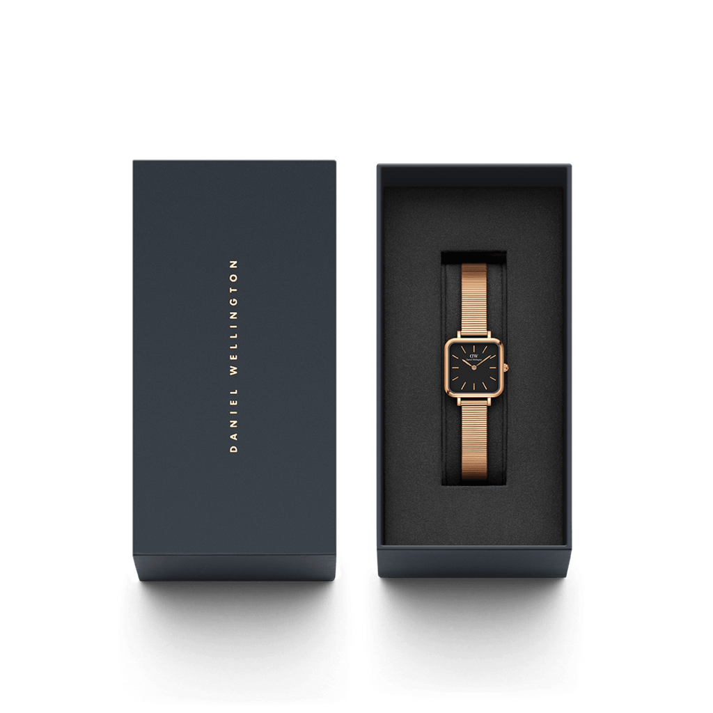 Daniel Wellington Quadro Studio 22x22 Rose Gold & Black Watch