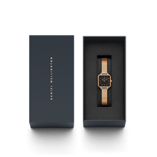 Load image into Gallery viewer, Daniel Wellington Quadro Studio 22x22 Rose Gold &amp; Black Watch