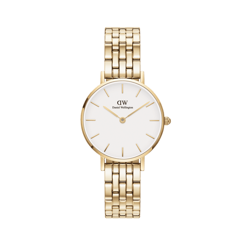Petite 28 5-Link Gold & White Watch