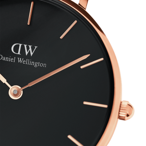 Petite 32 Melrose Rose Gold & Black Watch