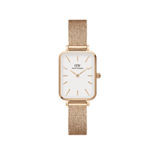 Load image into Gallery viewer, Daniel Wellington Quadro 20X26 Pressed Melrose Rose Gold &amp; White Watch