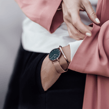 Load image into Gallery viewer, Daniel Wellington Petite 32 Melrose Rose Gold &amp; Black Watch