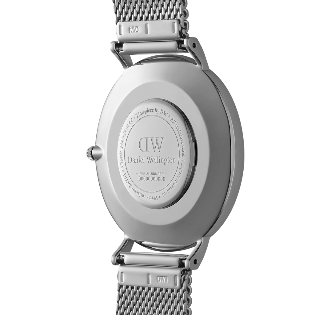 Classic 40 Sterling Silver & Onyx Watch