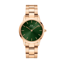 Load image into Gallery viewer, Daniel Wellington Iconic Link Emerald 36 Rose Gold &amp; Green Watch