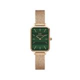 Daniel Wellington Quadro 20X26 Pressed Melrose Rose Gold & Green Watch