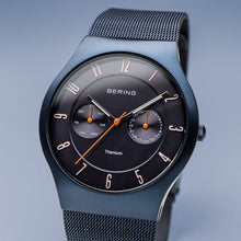Load image into Gallery viewer, Bering Titanium Brushed Blue Mesh Watch
