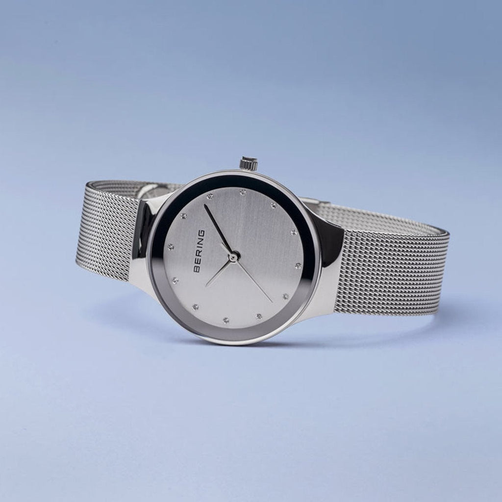 Bering Classic Polished Silver 34mm Watch