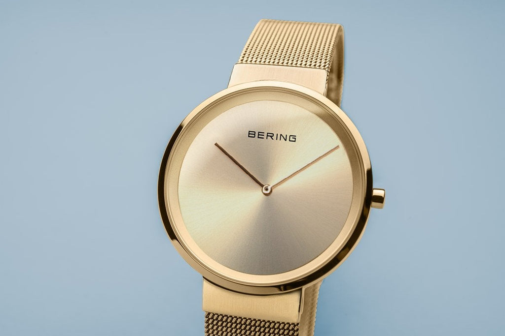 Bering Classic Brushed Gold 31mm Mesh Watch