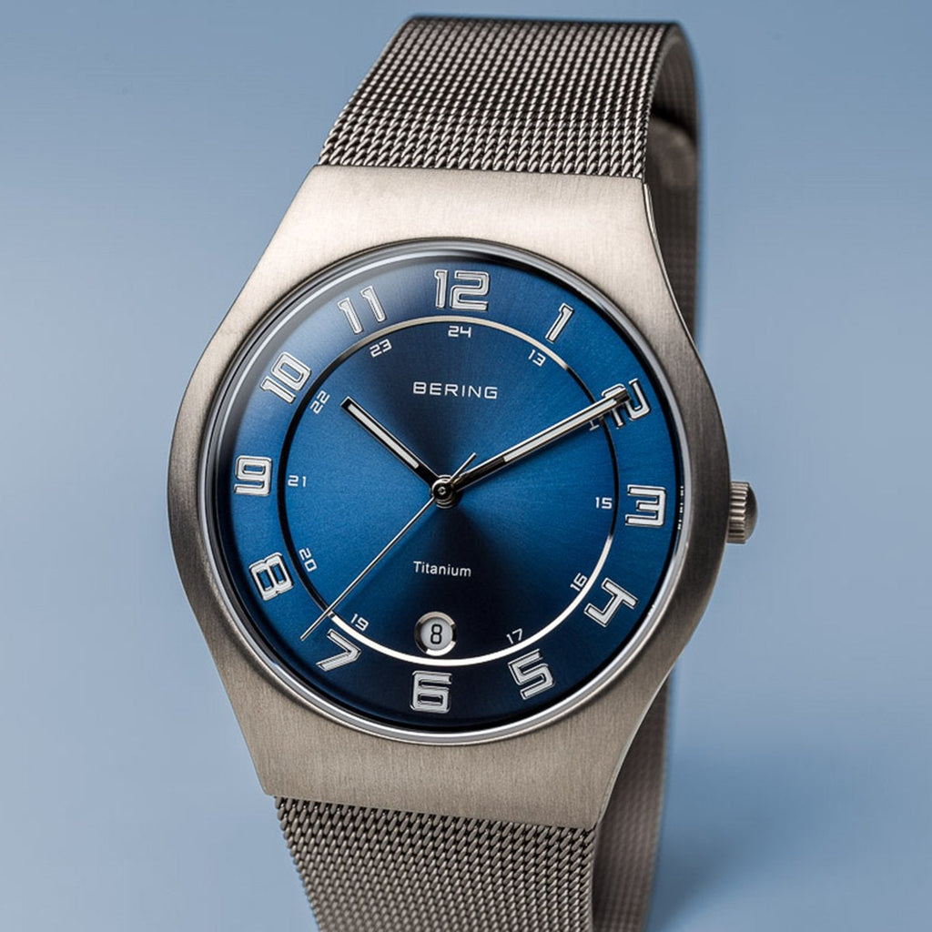 Bering Classic Brushed Grey Silver Mesh Watch