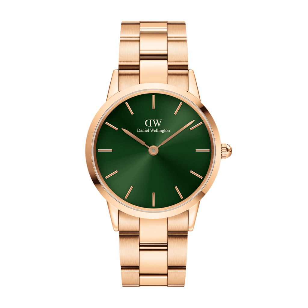 Daniel Wellington Iconic Link Emerald 36 Rose Gold & Green Watch