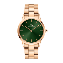 Load image into Gallery viewer, Daniel Wellington Iconic Link Emerald 36 Rose Gold &amp; Green Watch