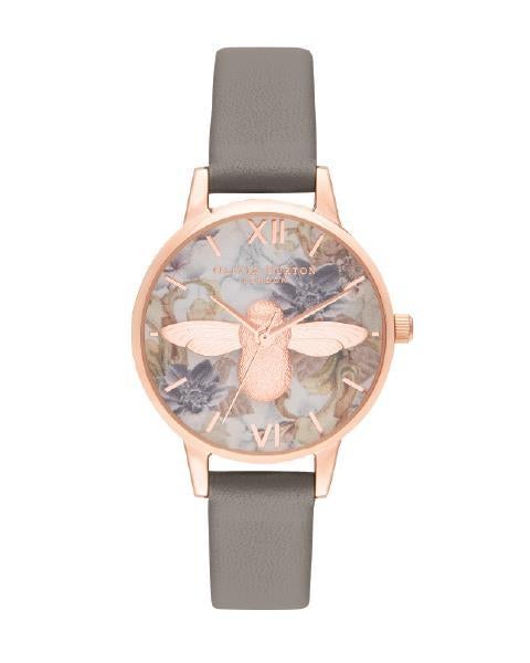 Olivia Burton Marble Florals Signature Bee Watch