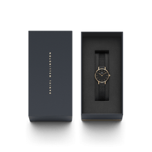 Load image into Gallery viewer, Daniel Wellington Petite 24 Pressed Ashfield Rose Gold &amp; Black Watch