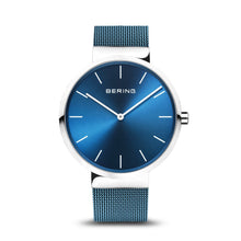 Load image into Gallery viewer, Bering Classic 40mm Blue Mesh Watch