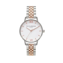 Load image into Gallery viewer, Olivia Burton White Dial Rose Gold Two Tone Bracelet Watch - Silver