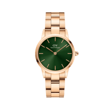 Load image into Gallery viewer, Daniel Wellington Iconic Link Emerald 36 Rose Gold &amp; Green Watch