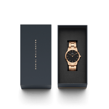 Load image into Gallery viewer, Daniel Wellington Iconic Link 36 Rose Gold &amp; Black Watch