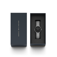 Load image into Gallery viewer, Daniel Wellington Petite 32 Silver &amp; Black Watch