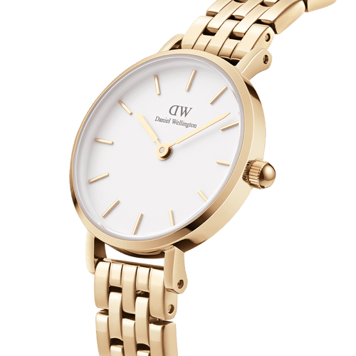 Petite 28 5-Link Gold & White Watch