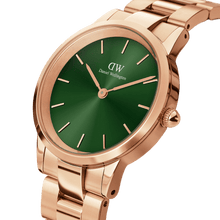 Load image into Gallery viewer, Daniel Wellington Iconic Link Emerald 36 Rose Gold &amp; Green Watch