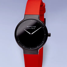 Load image into Gallery viewer, Bering Max René Matt Black Red Silicone Watch