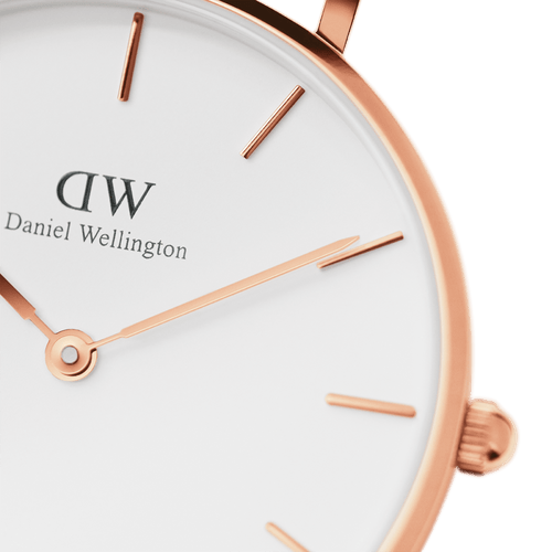 Petite 32 Durham Rose Gold & White Watch