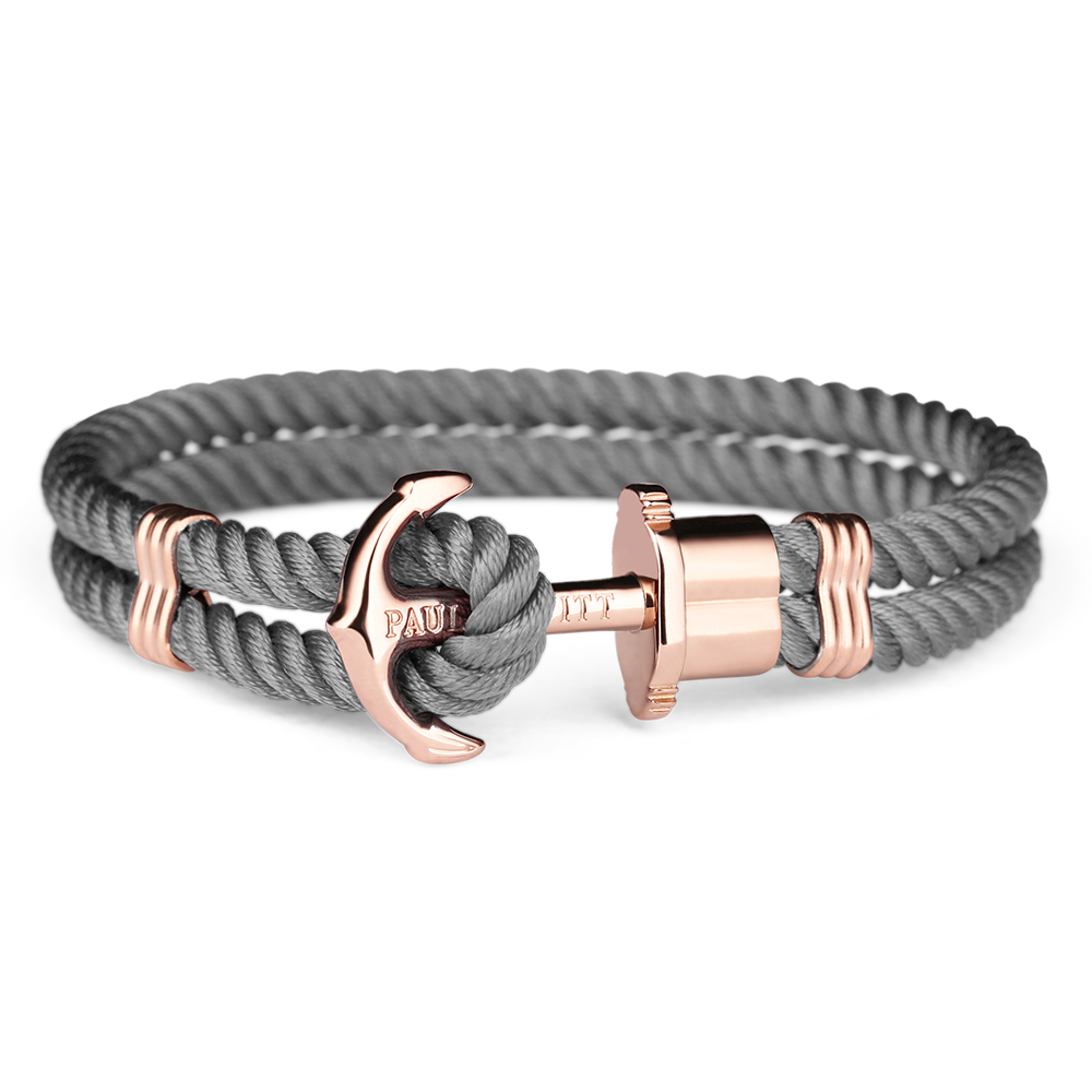 Paul Hewitt Phrep Nylon Rose Gold / Grey Bracelet - L