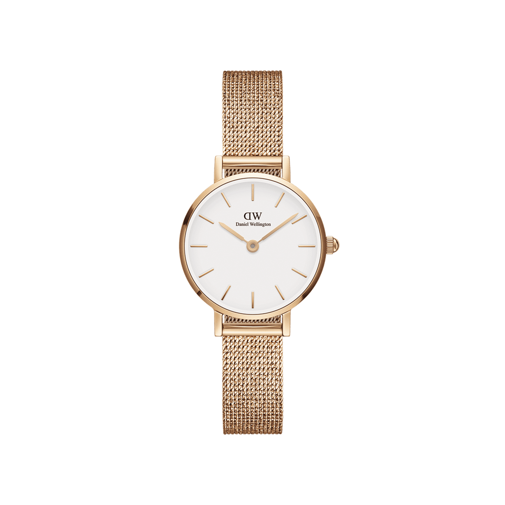 Daniel Wellington Petite 24 Pressed Melrose Rose Gold & White Watch