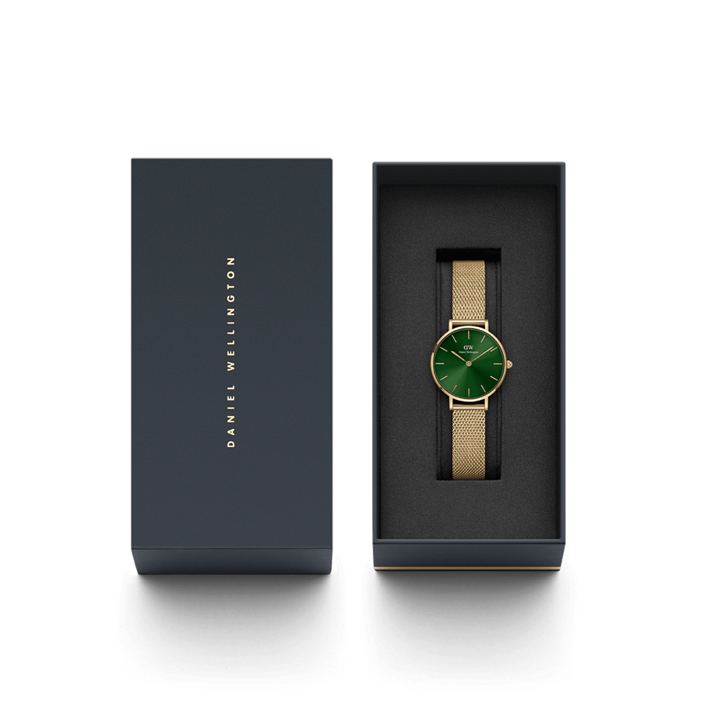 Petite Emerald 28 Gold & Green Watch