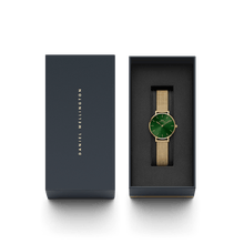 Load image into Gallery viewer, Petite Emerald 28 Gold &amp; Green Watch