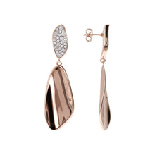 Load image into Gallery viewer, Bronzallure Leaf Earrings Cubic Zirconia