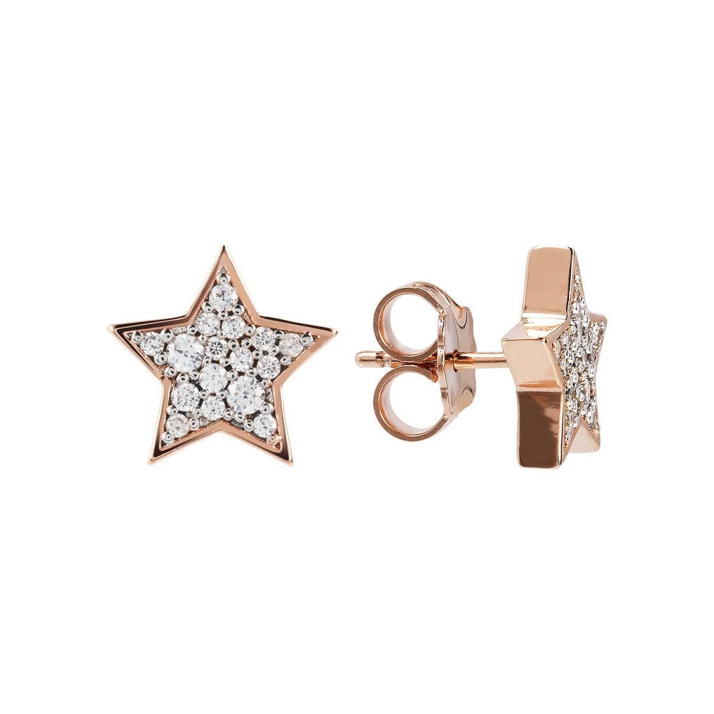 Bronzallure Pav&egrave; Star Earrings