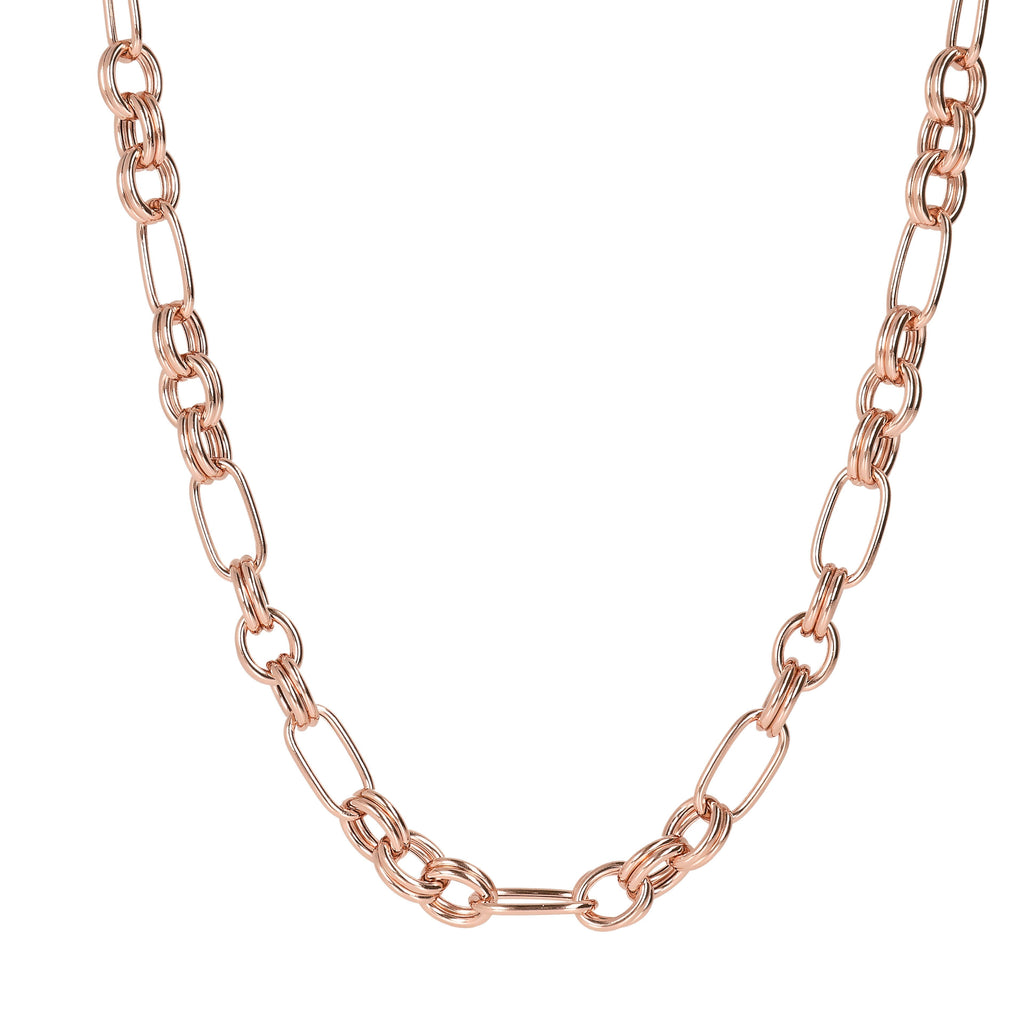 Bronzallure Alternate Oval Chain Necklace