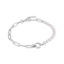 Load image into Gallery viewer, Ania Haie Silver Pearl Chunky Link Chain Bracelet