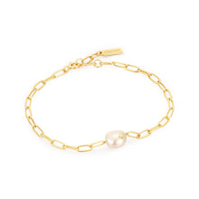 Load image into Gallery viewer, Ania Haie Gold Pearl Sparkle Chunky Chain Bracelet