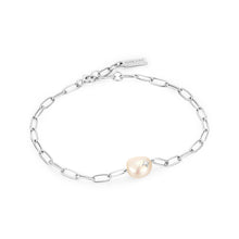 Load image into Gallery viewer, Ania Haie Silver Pearl Sparkle Chunky Chain Bracelet