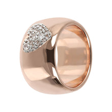 Load image into Gallery viewer, Bronzallure Band Ring with Heart Cubic Zirconia