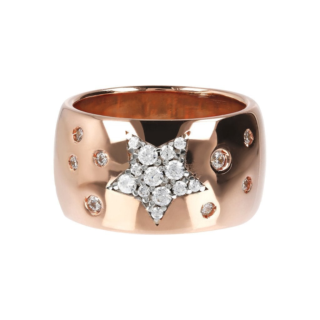 Bronzallure Band Ring with Star Cubic Zirconia