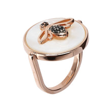 Load image into Gallery viewer, Bronzallure Bee Ring Mother of Pearl