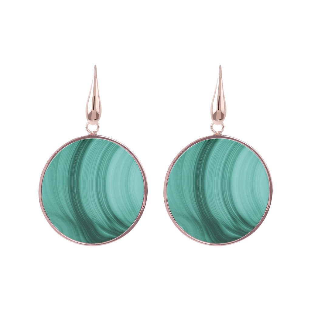Bronzallure Big Disc Earrings With Natural Stones