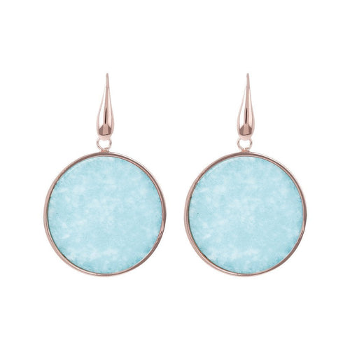 Bronzallure Big Disc Earrings With Natural Stones
