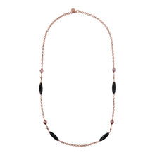 Load image into Gallery viewer, Bronzallure Black Onix and Rose Ming Pearl Chanel Necklace