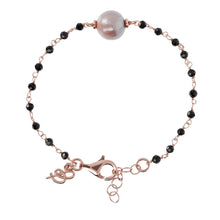 Load image into Gallery viewer, Bronzallure Black Spinel And Rose Pearl Bracelet