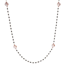 Load image into Gallery viewer, Bronzallure Black Spinel And Rose Pearl Long Necklace