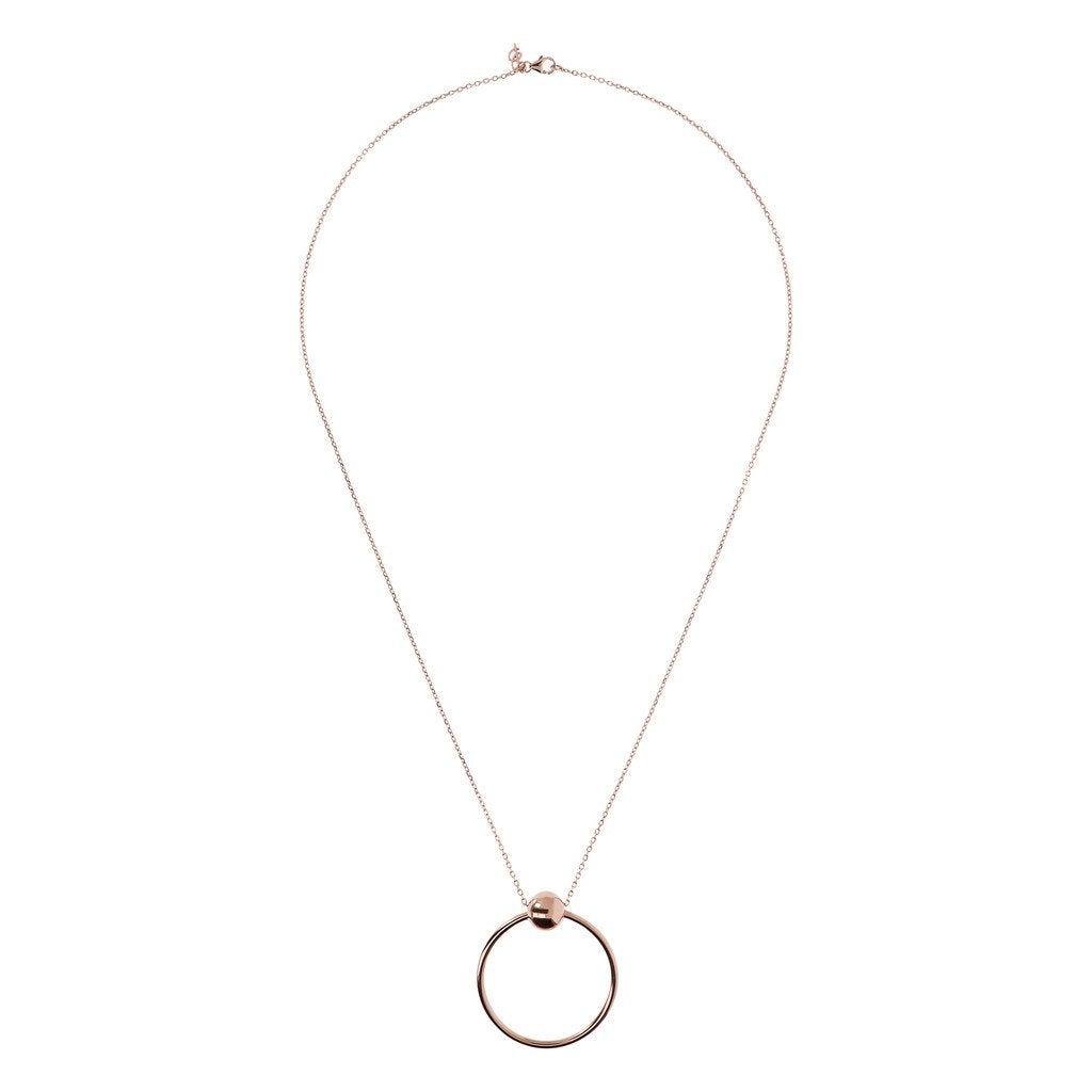 Bronzallure Circle Necklace with Ball Golden Ros&egrave;