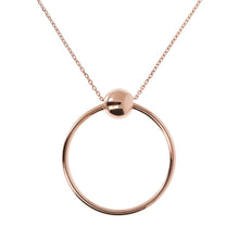 Load image into Gallery viewer, Bronzallure Circle Necklace with Ball Golden Ros&egrave;