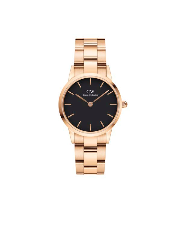 Daniel Wellington Iconic Link 28 Rose Gold & Black Watch